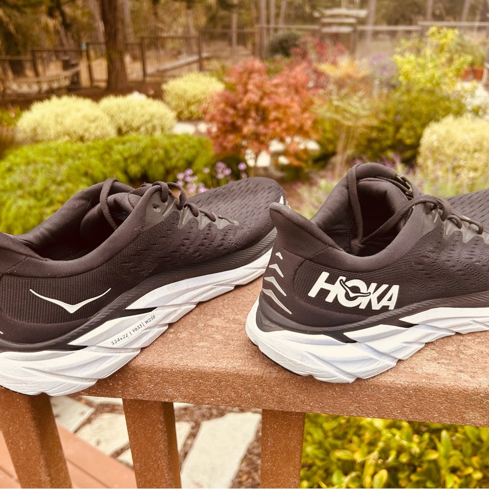 Hoka Men's Black and White Athletic Shoes